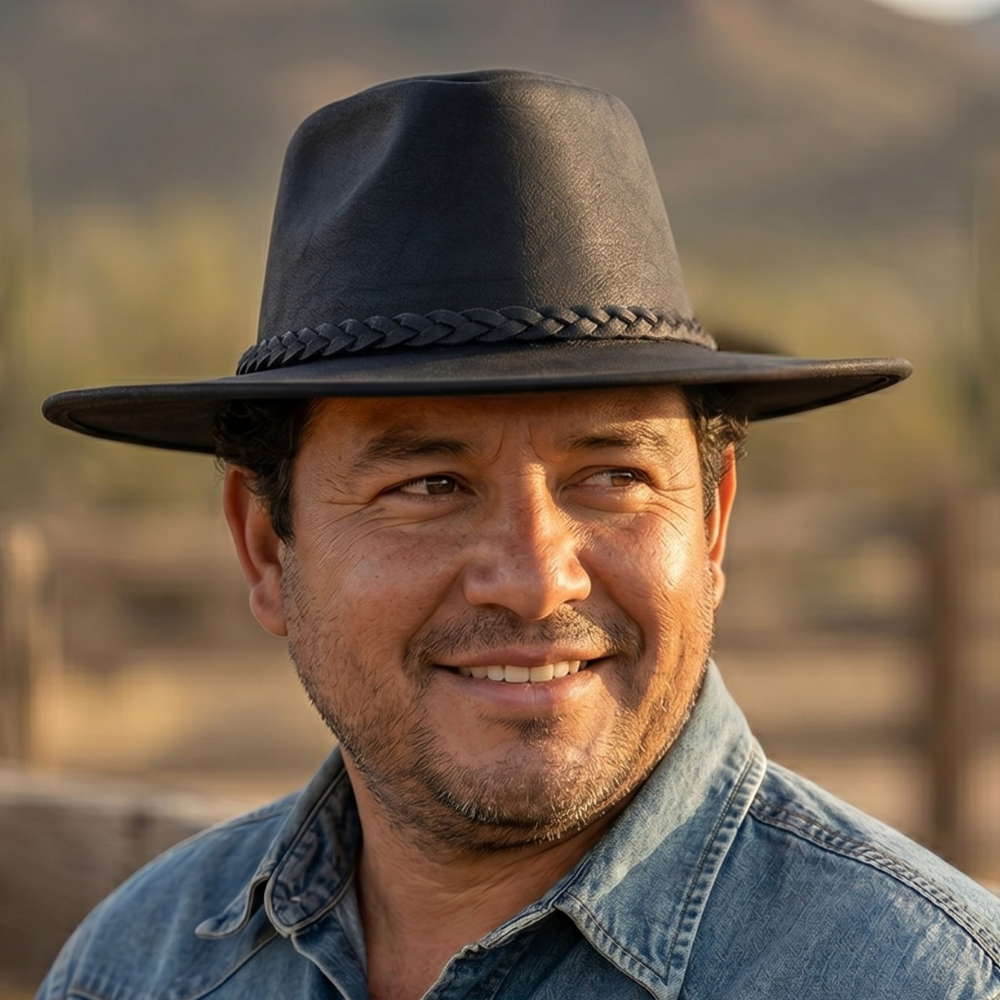 Canyons Leather Rancher Hat - Black